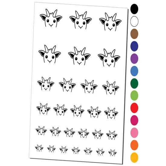 Peeking Goat Temporary Tattoo Water Resistant Fake Body Art Set Collection Light Blue {1}