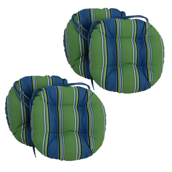 16-inch Outdoor Spun Polyester Tufted Chair Cushion (Set of 4) - Haliwell Caribbean {1}