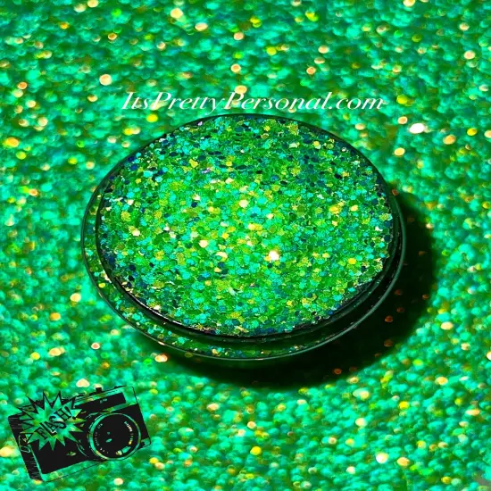 &ldquo;Supernatural Green Chunky&rdquo; (Medium Cut)- Luminous Reflective Glitter Collection {3}
