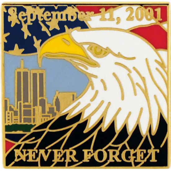 EagleEmblems P14226 PIN-USA,911,Eagle ''Never Forget'' (1'') {1}
