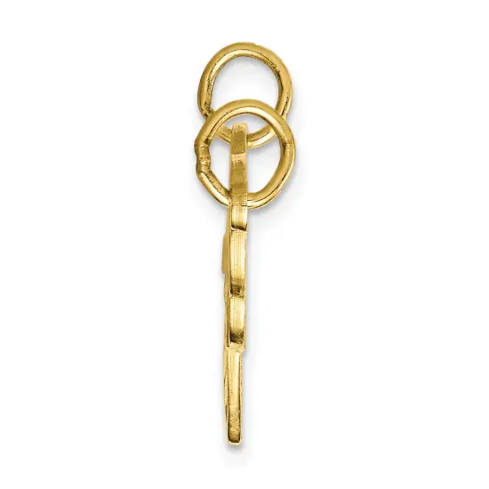 10K Yellow Gold Key To My Heart Breakable Charm Jewelry 22mm x 31mm {2}