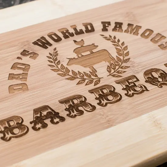 Dad's World Famous Barbeque - Cutting Board 14''x9.5''x.5'' Bamboo {2}