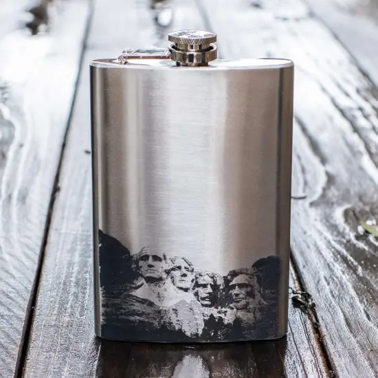 8oz Mt. Rushmore Stainless Steel Flask {5}