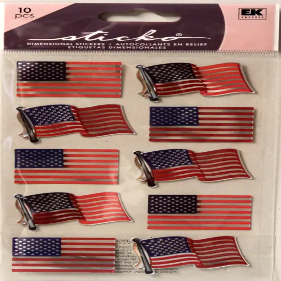 Sticko Metallic American Flag Repeats Dimensional Stickers {1}