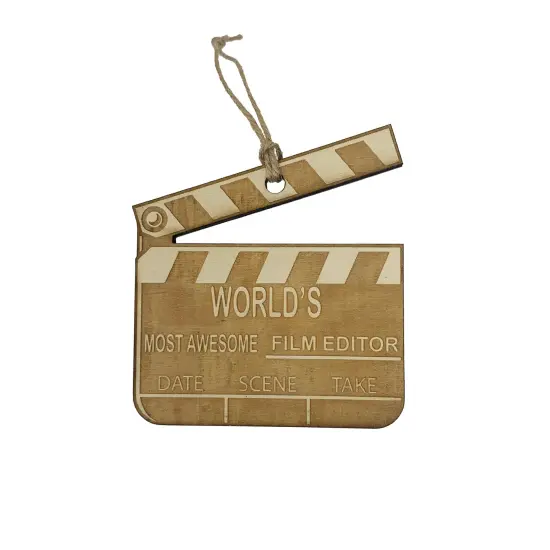 Worlds most awesome Film Editor - Ornament Raw Wood {1}
