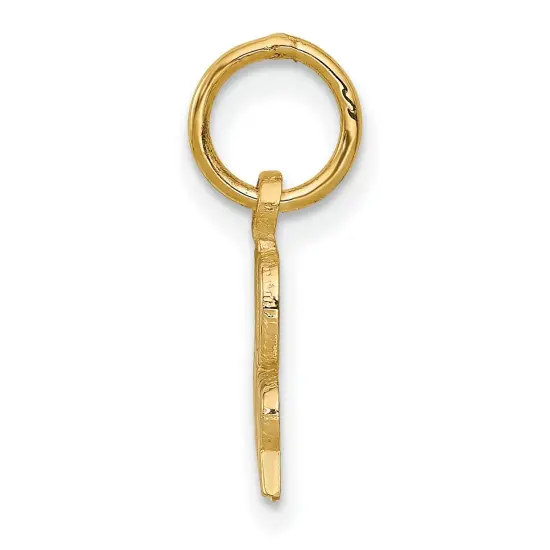 10K Yellow Gold Godfather Charm Religious Jewelry 15mm x 16mm {3}