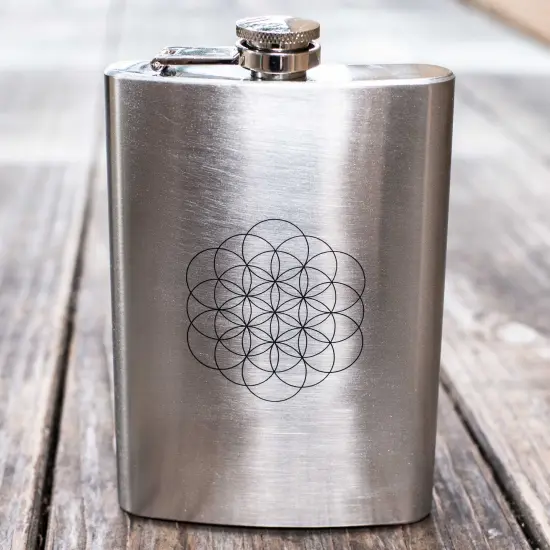 8oz Flower of Life Stainless Steel Flask {2}