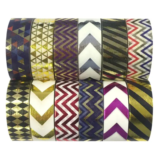 Wrapables Washi Tapes Decorative Masking Tapes, Set of 12, ADSET67 {1}