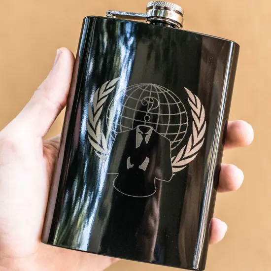 8oz BLACK Anonymous Flask {3}