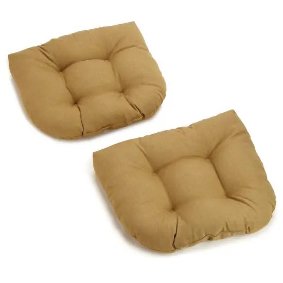 19-inch U-Shaped Outdoor Spun Polyester Tufted Dining Chair Cushion (Set of 2) - Wheat {1}