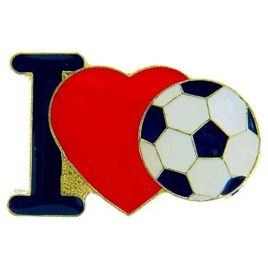 I Love Soccer Pin 1" {1}