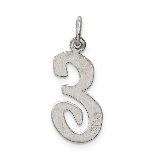 Sterling Silver Large Script Initial Letter E Charm Jewerly 21mm x 11mm {3}