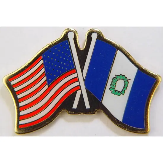 American & Guatemala Flags Pin 1" {1}