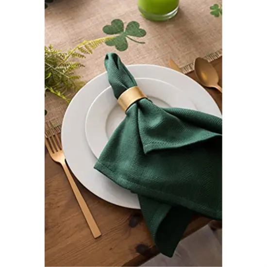 DII Shamrock Printed Jute Table Runner 14x108" {4}