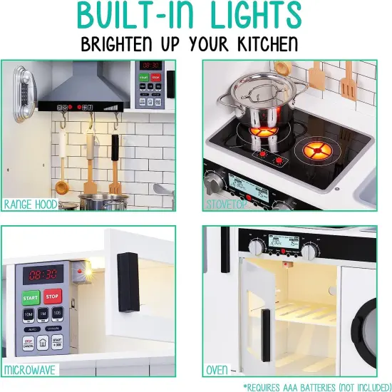 Lil&rsquo; Jumbl kitchen set for kids Interactive Kitchen Pretend Wooden Play Kitchen {4}