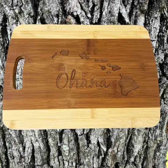 Ohana (family) Hawaii Cutting Board 14''x9.5''x.5'' Bamboo {4}