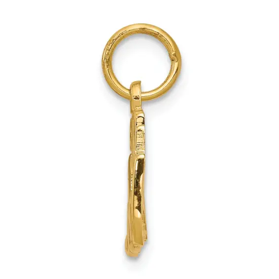 10K Yellow Gold 50th Anniversary Charm Love Pendant Jewerly 25mm x 26mm {3}