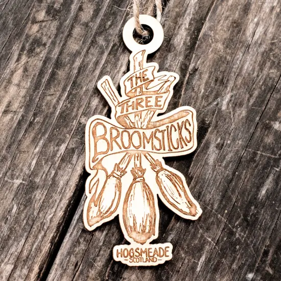 Ornament - The Three Broomsticks - Raw Wood 2x4in {2}
