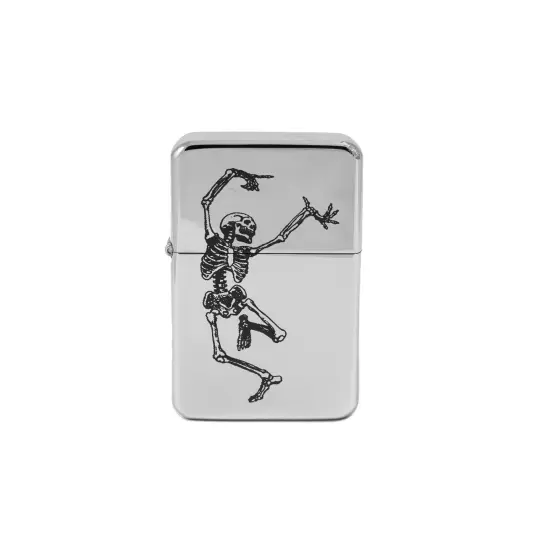 Lighter - Dancing Skeleton High Polish Chrome {1}