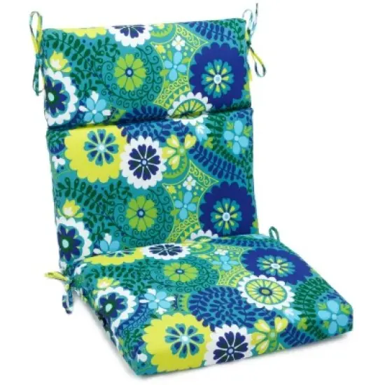 18-inch by 38-inch Spun Polyester Outdoor Squared Seat/Back Chair Cushion - Luxury Azure {1}