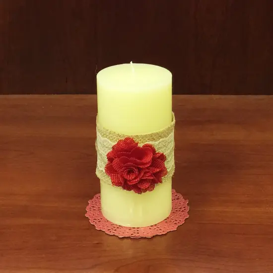 Wrapables Shabby Chic Burlap Rose Flower 3 Inch Diameter (Set of 12), Red {6}