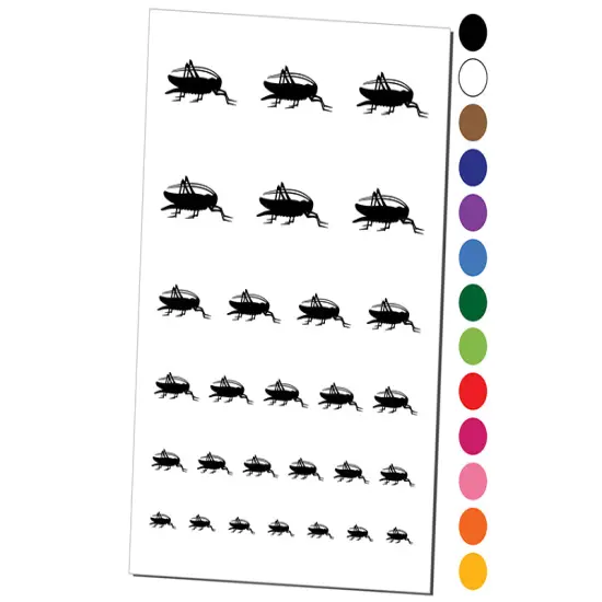 Grasshopper Insect Solid Temporary Tattoo Water Resistant Fake Body Art Set Collection Purple {1}