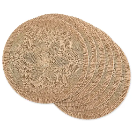 DII Stone Floral Woven Round Placemat Set/6 {1}
