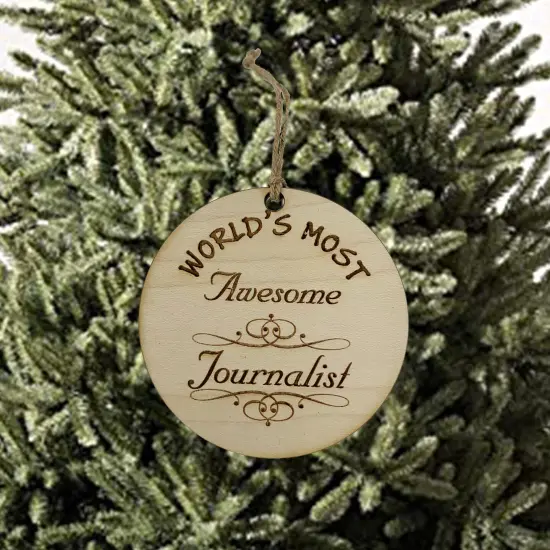 Worlds most Awesome Journalist - Ornament {2}