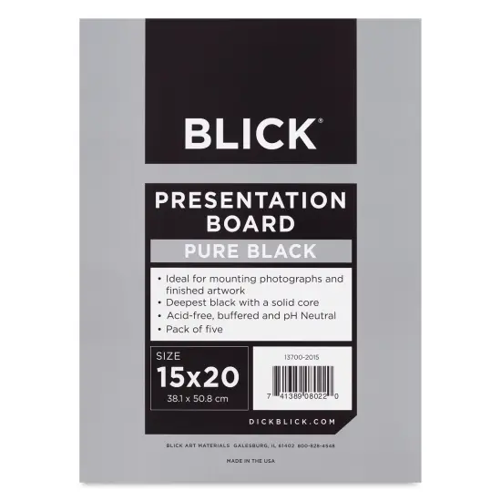 Blick Presentation Board Pack - 15" x 20", Pure Black, Pkg of 5 {1}