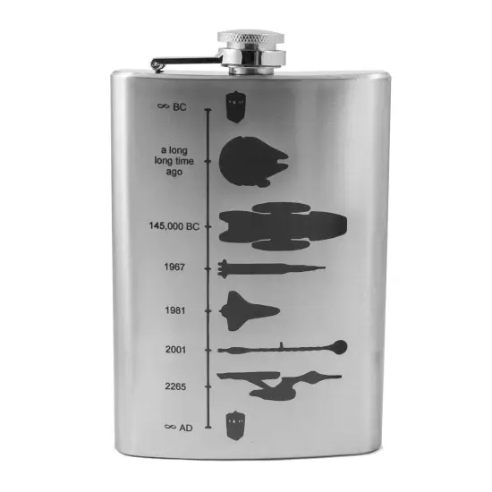 8oz Exploration Timeline Stainless Steel Flask {1}