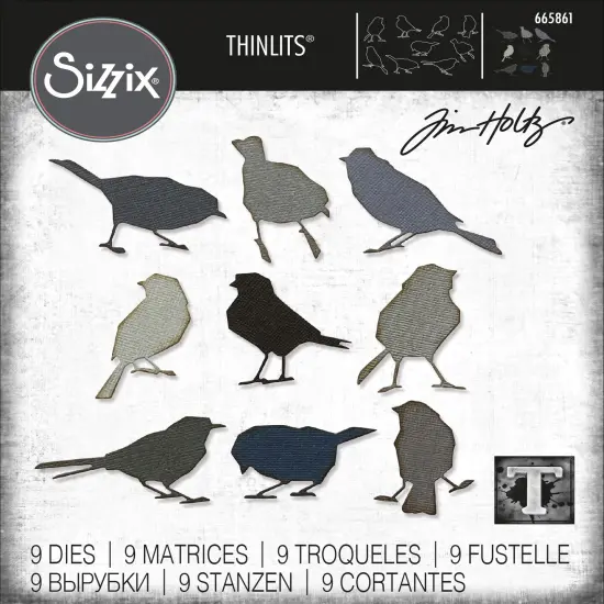 Sizzix Thinlits Dies By Tim Holtz 9/Pkg-Silhouette Birds {1}