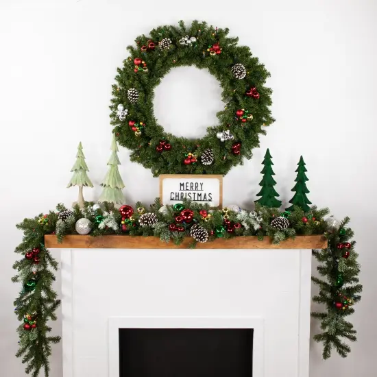 Northlight Pre-Lit Canadian Pine Artificial Christmas Wreath - 36" - Multi Lights Green {3}