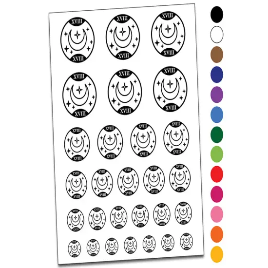 The Moon Tarot Card Temporary Tattoo Water Resistant Fake Body Art Set Collection Yellow {1}