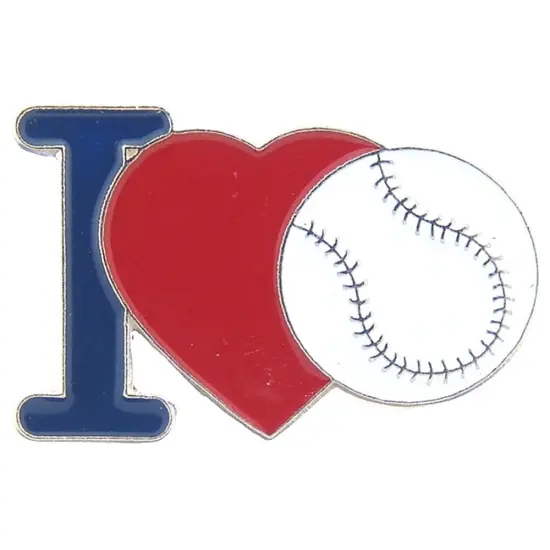 I Love Baseball Pin 1" {1}