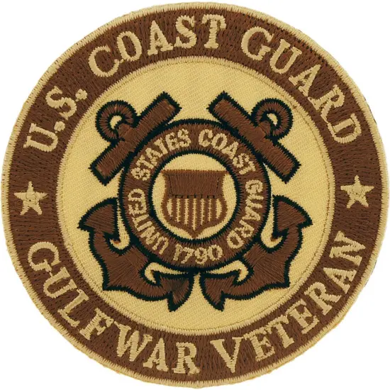 U.S. Coast Guard Gulf War Veteran Patch Brown 3 1/8" {1}