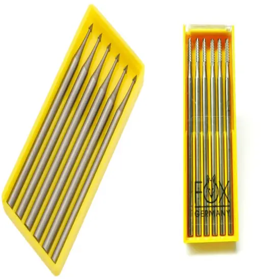 6 Jewelers Cone Burs Fig 5 Sz 018 & 6 Cone Cylinder Cross Cut Burs Fig 21 Sz 007 {1}