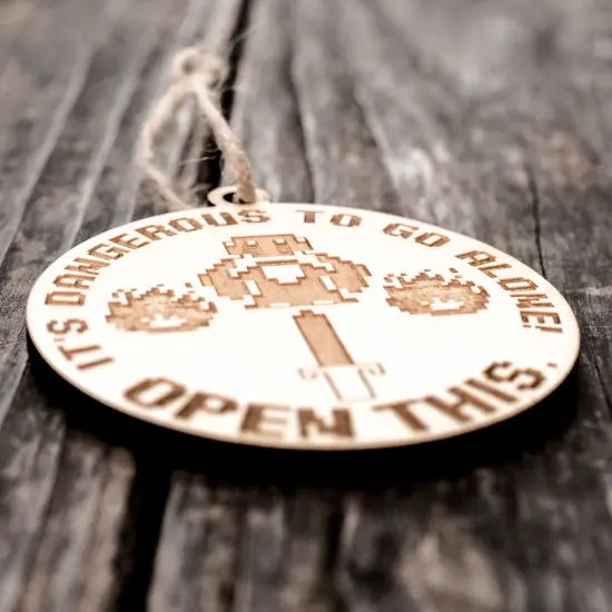 Ornament - Open This - Raw Wood 3x3in {2}