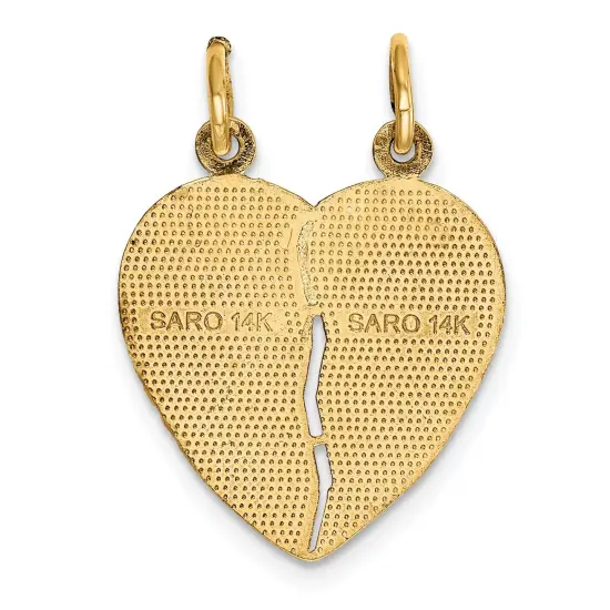 14K Yellow Gold From My Heart Breakable Love Charm Jewerly 25mm x 18mm {3}
