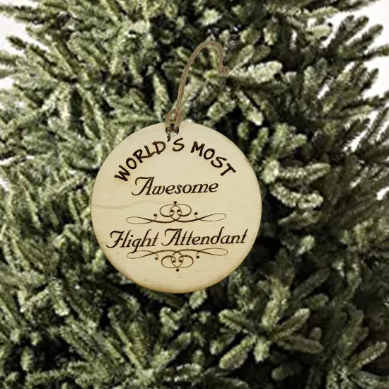 Worlds most Awesome Flight Attendant - Ornament {2}