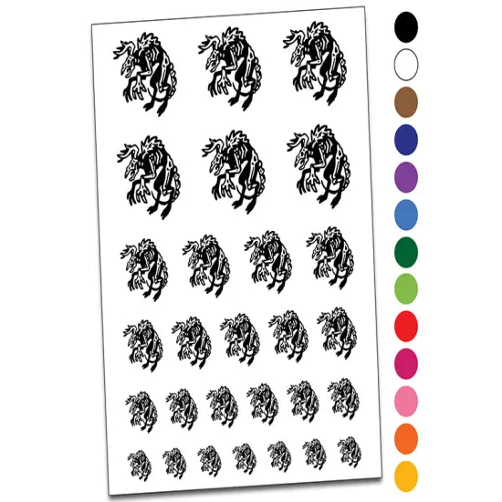 Wendigo Mythological Creature Monster Temporary Tattoo Water Resistant Fake Body Art Set Collection Dark Blue {1}