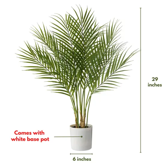 30" Artificial Palm Tree in White Pot (Set of 2) {2}