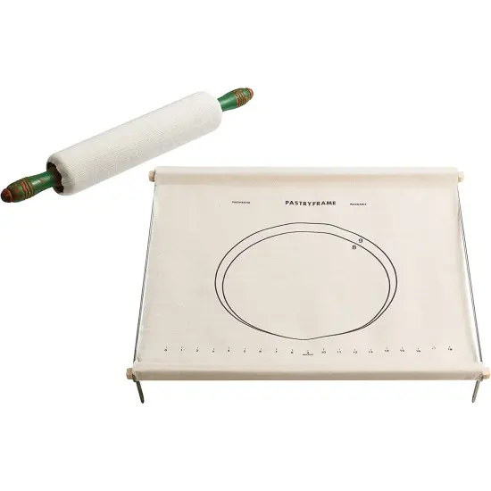 Mrs. Anderson&rsquo;s Baking Non-Stick Pastry Cloth Frame and Rolling Pin Cover Set, Collapsible with Printed Measurement Guides, 20-Inches x 20-Inches {3}