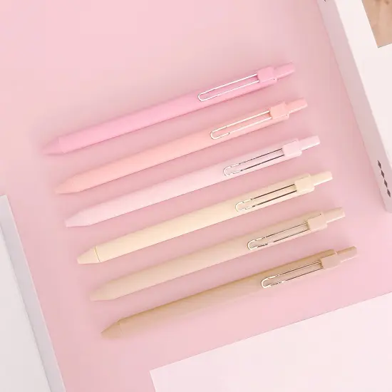 Wrapables Retractable Black Ink Gel Pens, 0.5mm Fine Point, Stationery Supplies for Home and Office (Set of 6) Green {8}