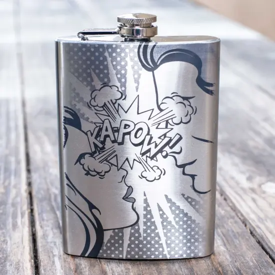 8oz Ka-Pow Stainless Steel Flask {2}