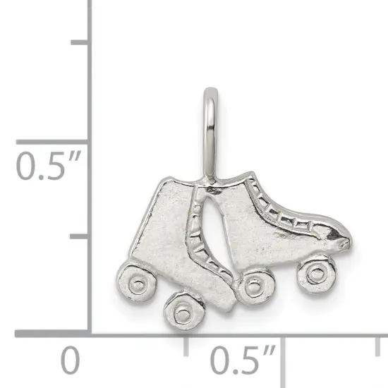 Sterling Silver Roller Skates Charm Pendant Jewelry 17mm x 15mm {2}