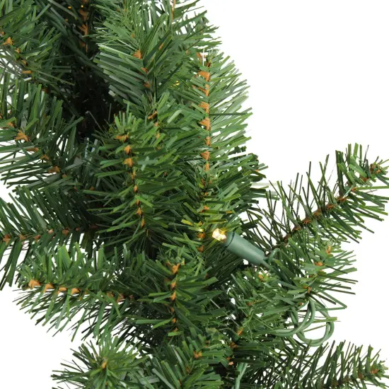 Northlight Pre-Lit Buffalo Fir Christmas Commercial Garland - 50' x 8"- Warm White LED Lights Green {3}