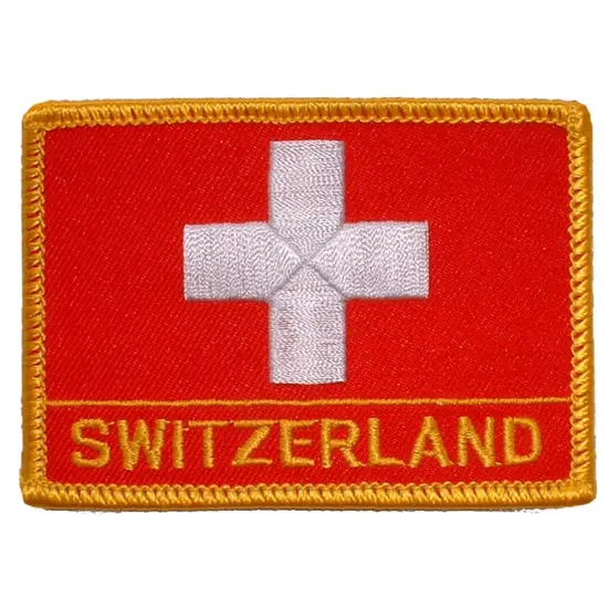 Switzerland Flag Patch 2 1/2" x 3 1/2" {1}