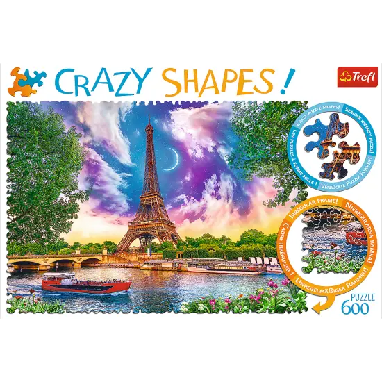 Crazy Shape 600 Piece Jigsaw Puzzles, Sky Over Paris, Puzzle of France, Eiffel Tower and French Cityscape, Adult Puzzles, Trefl 11115 {3}