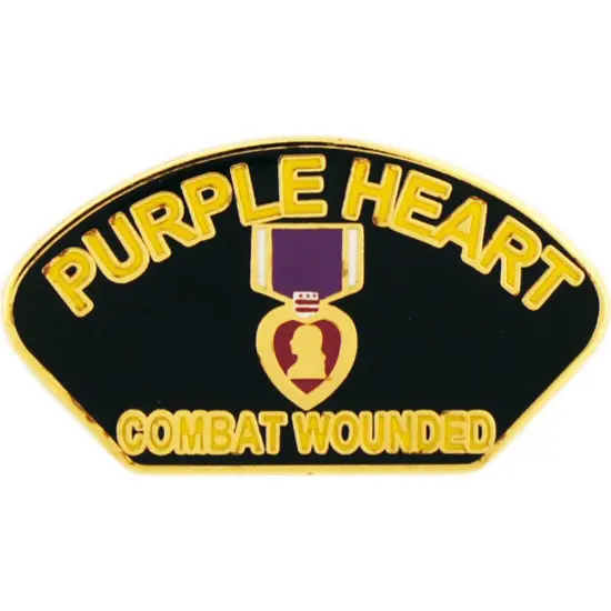 Eagle Emblems Pin-Purple Heart, Combat Wounded (1-1/4") {1}