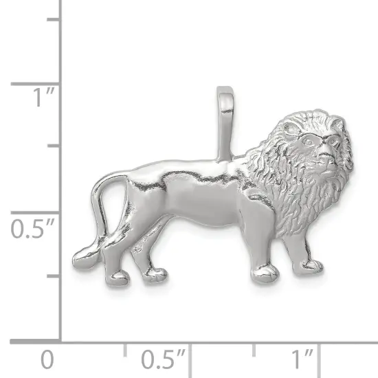 Sterling Silver Lion Charm Pendant Africa Animal Jewerly 18mm x 28mm {2}